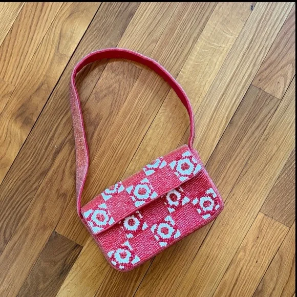 New Amthropologie The Fiona Beaded Floral Bag One Size - Picture 4 of 4